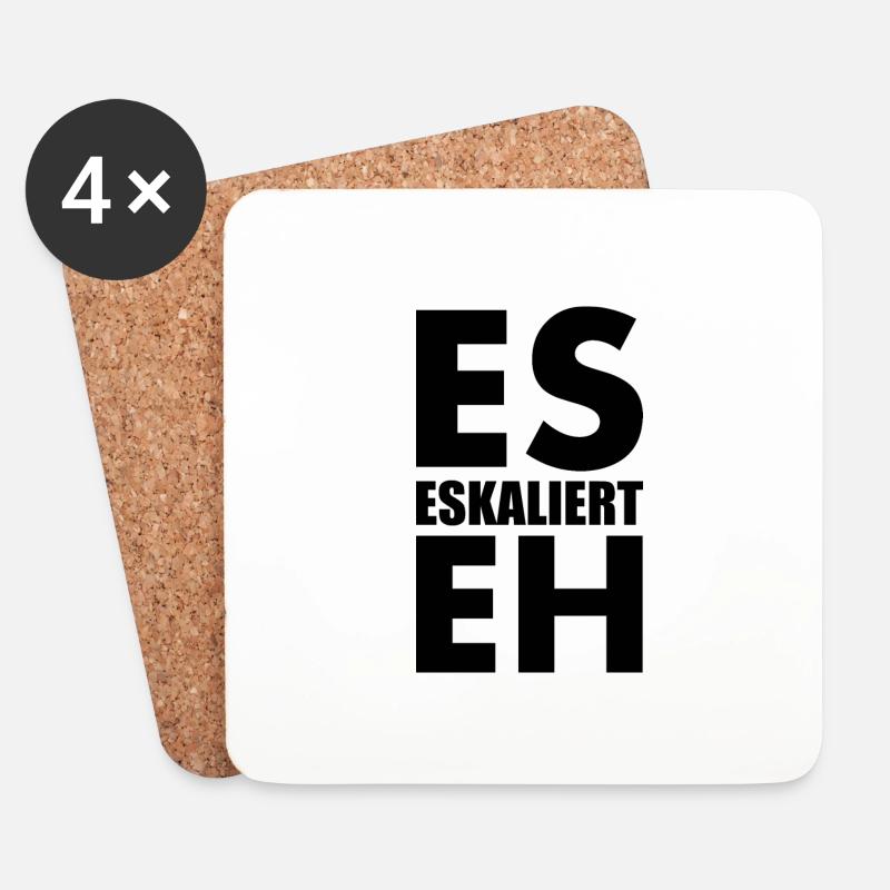 Es eskaliert eh - Untersetzer (4er-Set) - Weiß