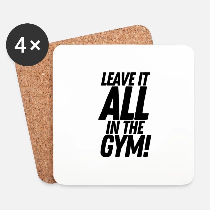 Leave it in the Gym! - Untersetzer (4er-Set) - Weiß