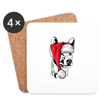 Santa Basenji Weihnachten Hunde Hund Wilsigns - Untersetzer (4er-Set) - Weiß - Vorne