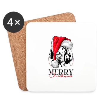 Santa Bracco Italiano Joyeux Noël Wilsigns - Dessous de verre (lot de 4) - blanc - Devant