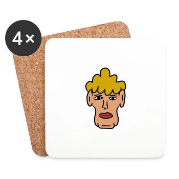 Colorful Comic Face - Coasters (set of 4) - white - Front