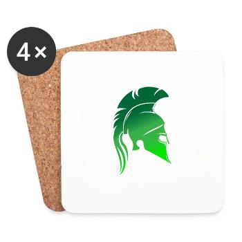 Sparta Design, green - Coasters (set of 4) - white - Front