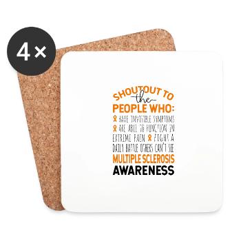 Shoutout To The People Multiple Sclerosis - Coasters (set of 4) - white - Front