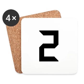 2 ANS. 2e ANNIVERSAIRE. ANNIVERSAIRE 2 ANS. 2 - Dessous de verre (lot de 4) - blanc - Devant