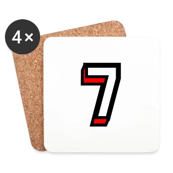 7. 7 YEARS. 7th ANNIVERSARY. BIRTHDAY 7 YEARS. 7 - Coasters (set of 4) - white - Front