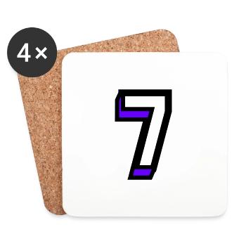 7. 7 YEARS. 7th ANNIVERSARY. BIRTHDAY 7 YEARS - Coasters (set of 4) - white - Front