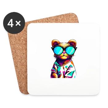 cool cat - Untersetzer (4er-Set) - Weiß - Vorne