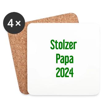Proud Dad 2024 – for new fathers - Coasters (set of 4) - white - Front