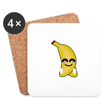 Drôle de banane - Dessous de verre (lot de 4) - blanc - Devant