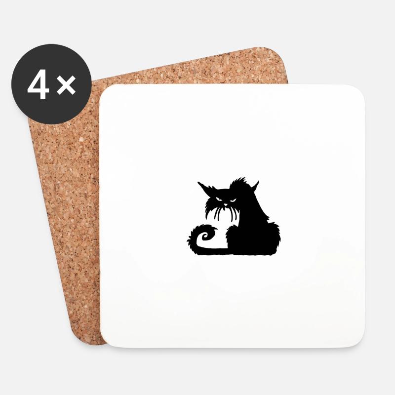 Genervte Katze - Untersetzer (4er-Set) - Weiß