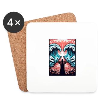Moses divides the sea. - Coasters (set of 4) - white - Front