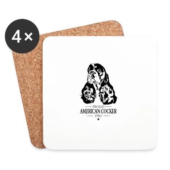 Cocker américain papa chiens Cocker Spaniel Wilsigns - Dessous de verre (lot de 4) - blanc - Devant