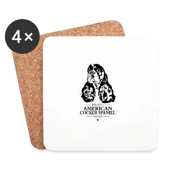 Cocker Américain Épagneul Maman Chien Chien Wilsigns - Dessous de verre (lot de 4) - blanc - Devant