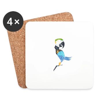 Rad Papagei Vogelkunde Geschenk - Untersetzer (4er-Set) - Weiß - Vorne