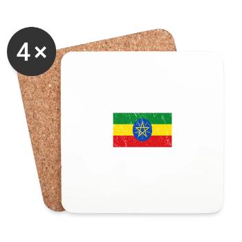 Half Ethiopian is better than no national flag - Coasters (set of 4) - white - Front