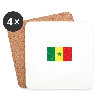 La moitié du Sénégal vaut mieux que pas de drapeau national - Dessous de verre (lot de 4) - blanc - Devant