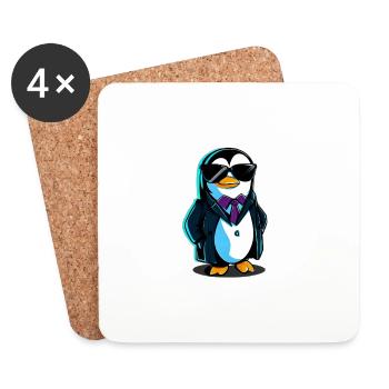 Pinguin - Untersetzer (4er-Set) - Weiß - Vorne