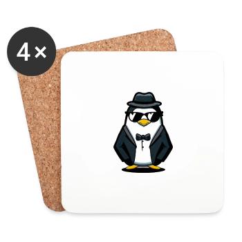 Pinguin - Untersetzer (4er-Set) - Weiß - Vorne