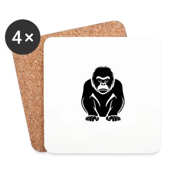 Gorilla - Untersetzer (4er-Set) - Weiß - Vorne