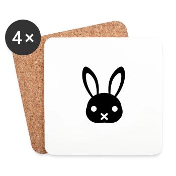 rabbit - Coasters (set of 4) - white - Front