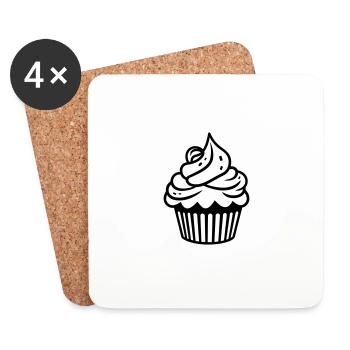 Cupcake - Untersetzer (4er-Set) - Weiß - Vorne