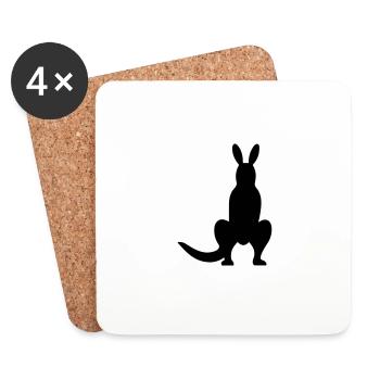 kangaroo - Coasters (set of 4) - white - Front
