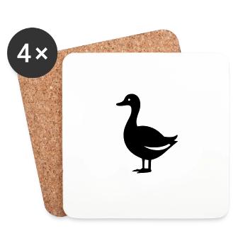 Ente - Untersetzer (4er-Set) - Weiß - Vorne