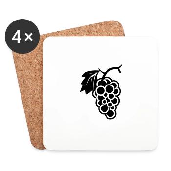 Bunch of grapes - Coasters (set of 4) - white - Front