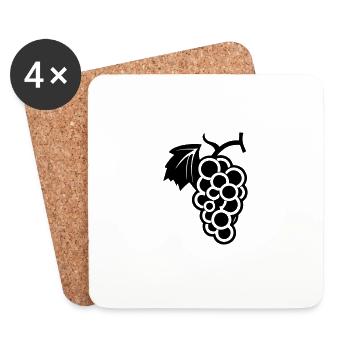 Bunch of grapes - Coasters (set of 4) - white - Front