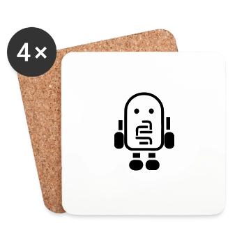 Petit robot - Dessous de verre (lot de 4) - blanc - Devant