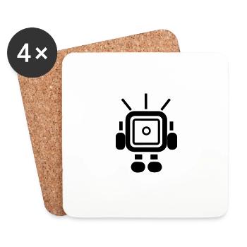 Petit robot - Dessous de verre (lot de 4) - blanc - Devant