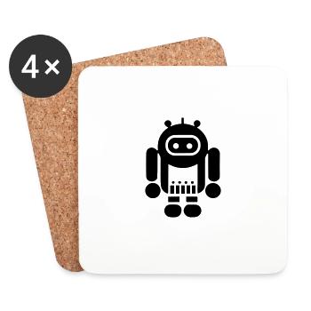 Petit robot - Dessous de verre (lot de 4) - blanc - Devant