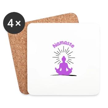 Namaste violet - Dessous de verre (lot de 4) - blanc - Devant