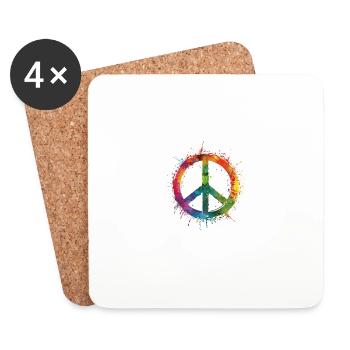Vibrant LGBTQ Peace Symbol for Pride Month - Untersetzer (4er-Set) - Weiß - Vorne