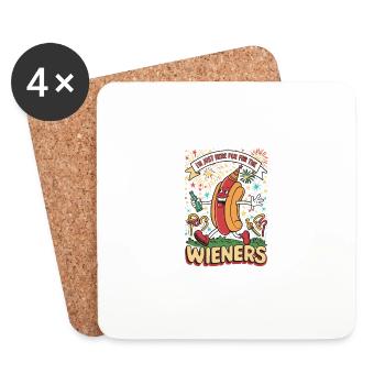 I'm Just Here For The Wieners 4th of July Hot Dog - Untersetzer (4er-Set) - Weiß - Vorne
