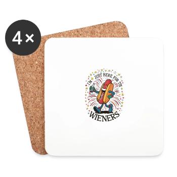 I'm Just Here For The Wieners 4th of July Hot Dog - Untersetzer (4er-Set) - Weiß - Vorne