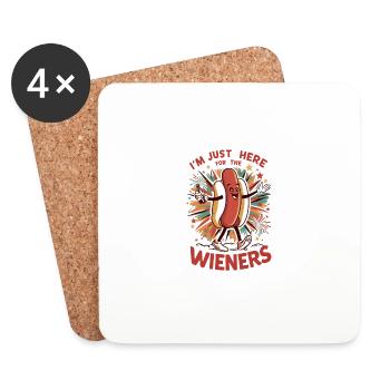 I'm Just Here For The Wieners 4th of July Hot Dog - Untersetzer (4er-Set) - Weiß - Vorne