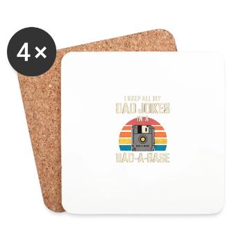 I Keep All My Dad Jokes In A Dad-A-Base Fathers - Coasters (set of 4) - white - Front
