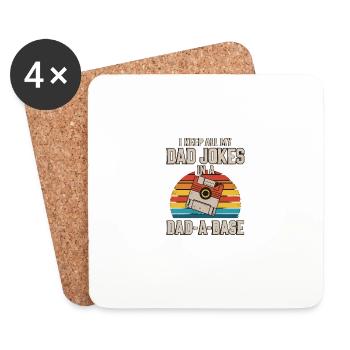 I Keep All My Dad Jokes In A Dad-A-Base Fathers - Coasters (set of 4) - white - Front