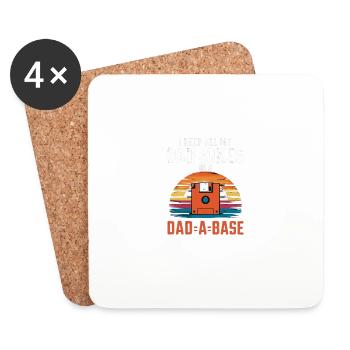 I Keep All My Dad Jokes In A Dad-A-Base Fathers - Coasters (set of 4) - white - Front
