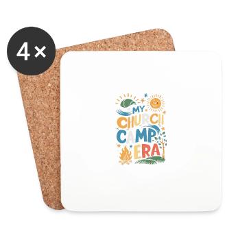 In My Church Camp Era VBS, Bible Camp Fun - Coasters (set of 4) - white - Front