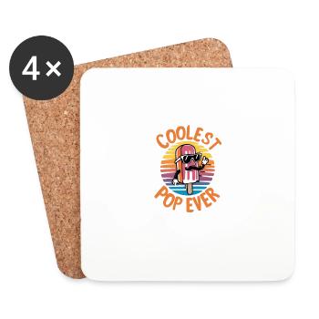 Coolest Pop Ever Fun Popsicle Dad - Coasters (set of 4) - white - Front