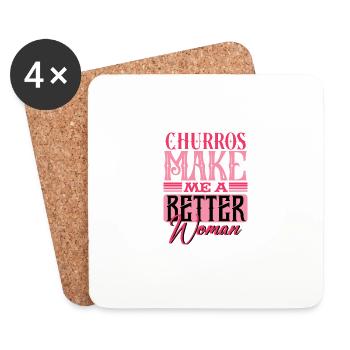 Les churros font de moi une meilleure femme - Dessous de verre (lot de 4) - blanc - Devant