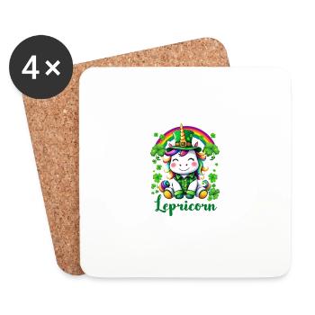 Lepricorne Saint-Patrick : charme et magie pour tous - Dessous de verre (lot de 4) - blanc - Devant
