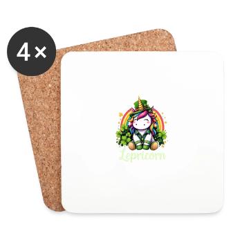 Lepricorne Saint-Patrick Charme Licorne Magique - Dessous de verre (lot de 4) - blanc - Devant