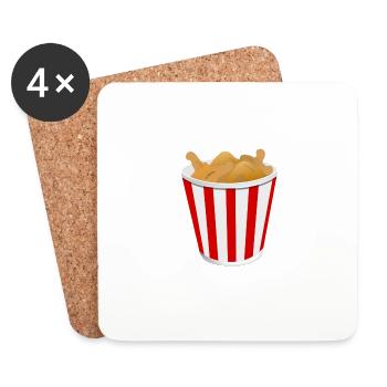 Fried Chicken - Coasters (set of 4) - white - Front