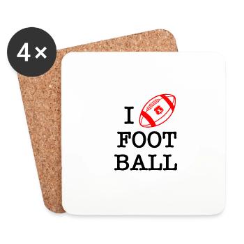 Ich liebe Fußball - Untersetzer (4er-Set) - Weiß - Vorne