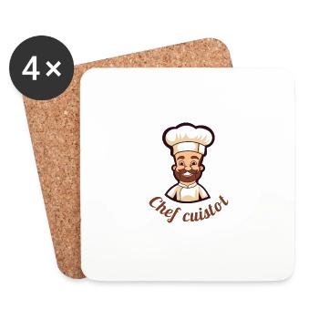 CHEF CUISTOT - Dessous de verre (lot de 4) - blanc - Devant