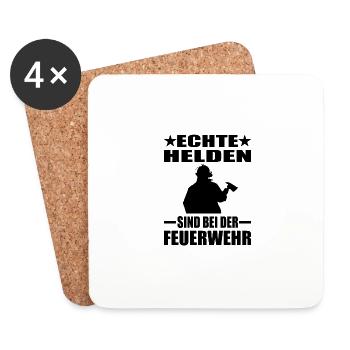 Feuerwehr - Untersetzer (4er-Set) - Weiß - Vorne