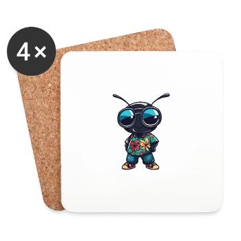 Ant Cool Summer - Coasters (set of 4) - white - Front